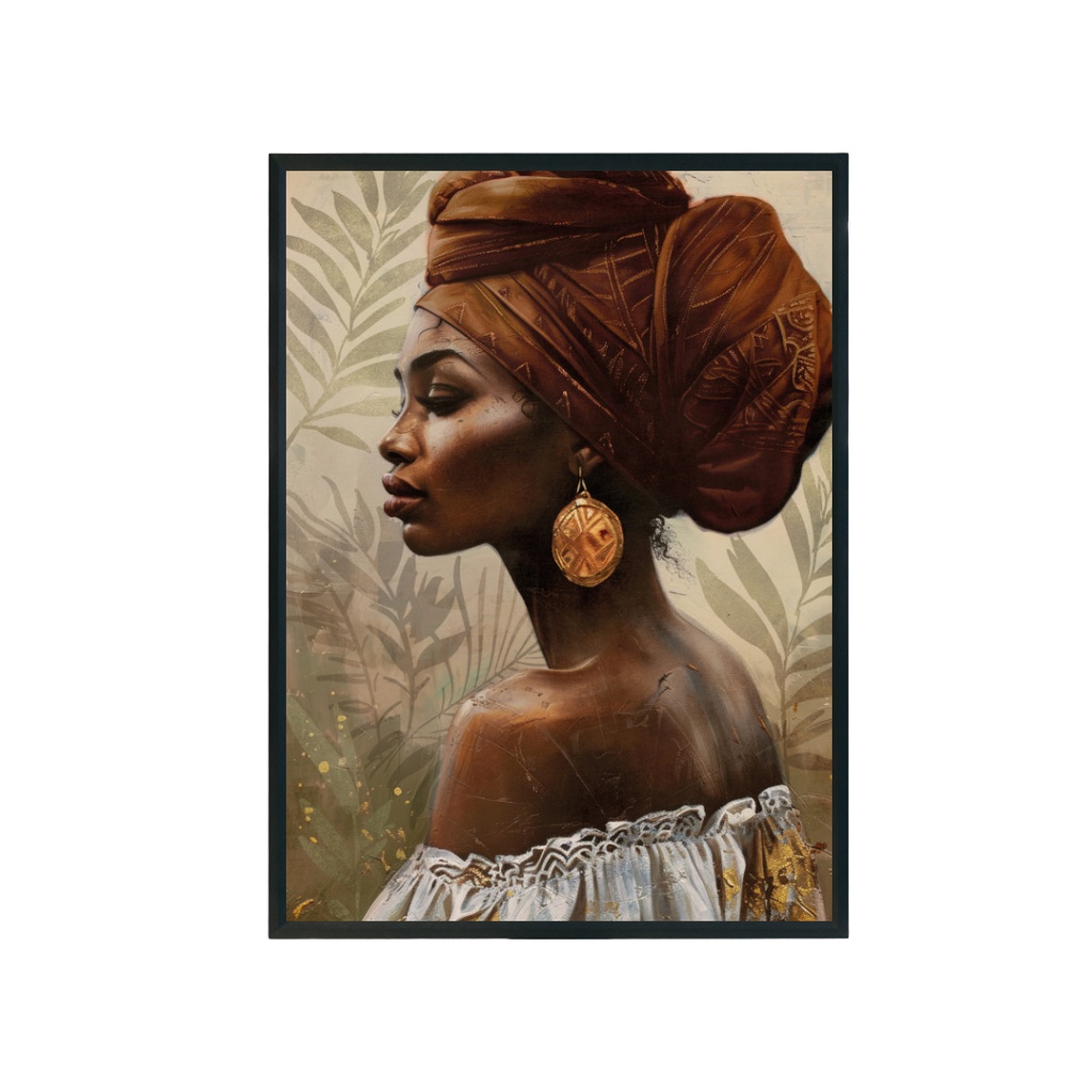 Toile Garance encadrée en caisse classique noire 100x140 cm