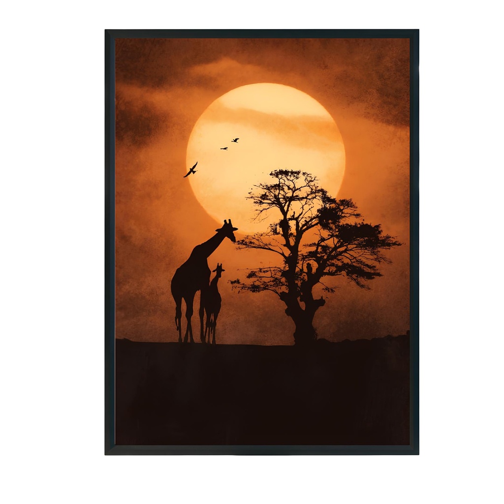 Toile Ozoo encadrée en caisse américaine noire GM