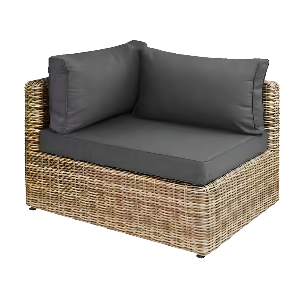 Méridienne Cerrado pour canapé de jardin en résine tressée rotin gris anthracite