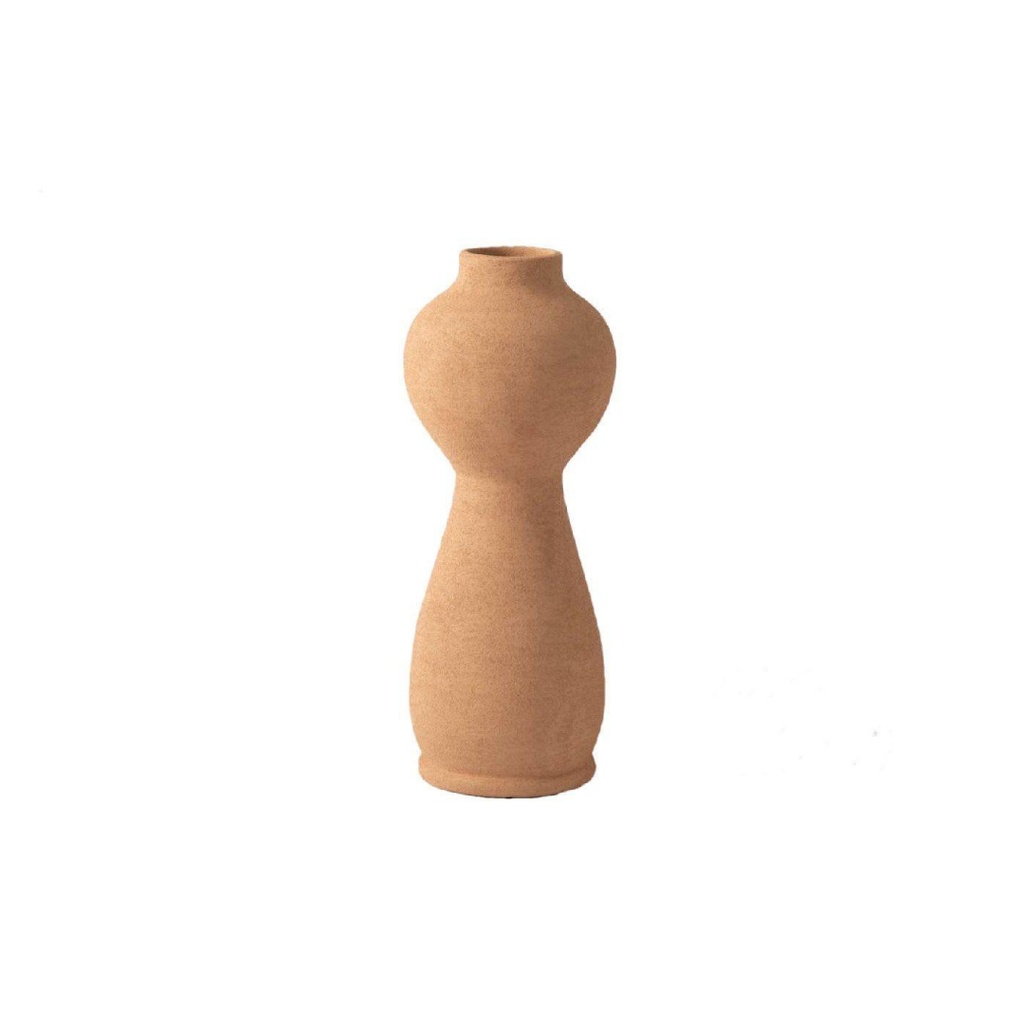 Vase en terre cuite forme quille coloris argile
