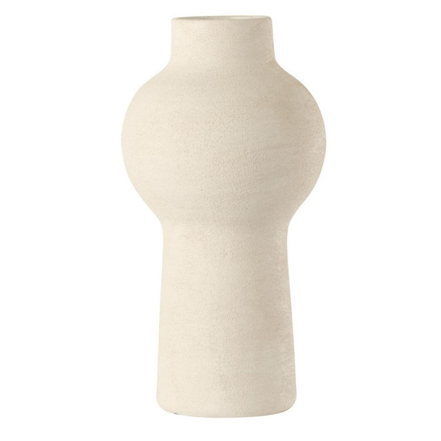 Vase en terre cuite forme quille coloris ivoire