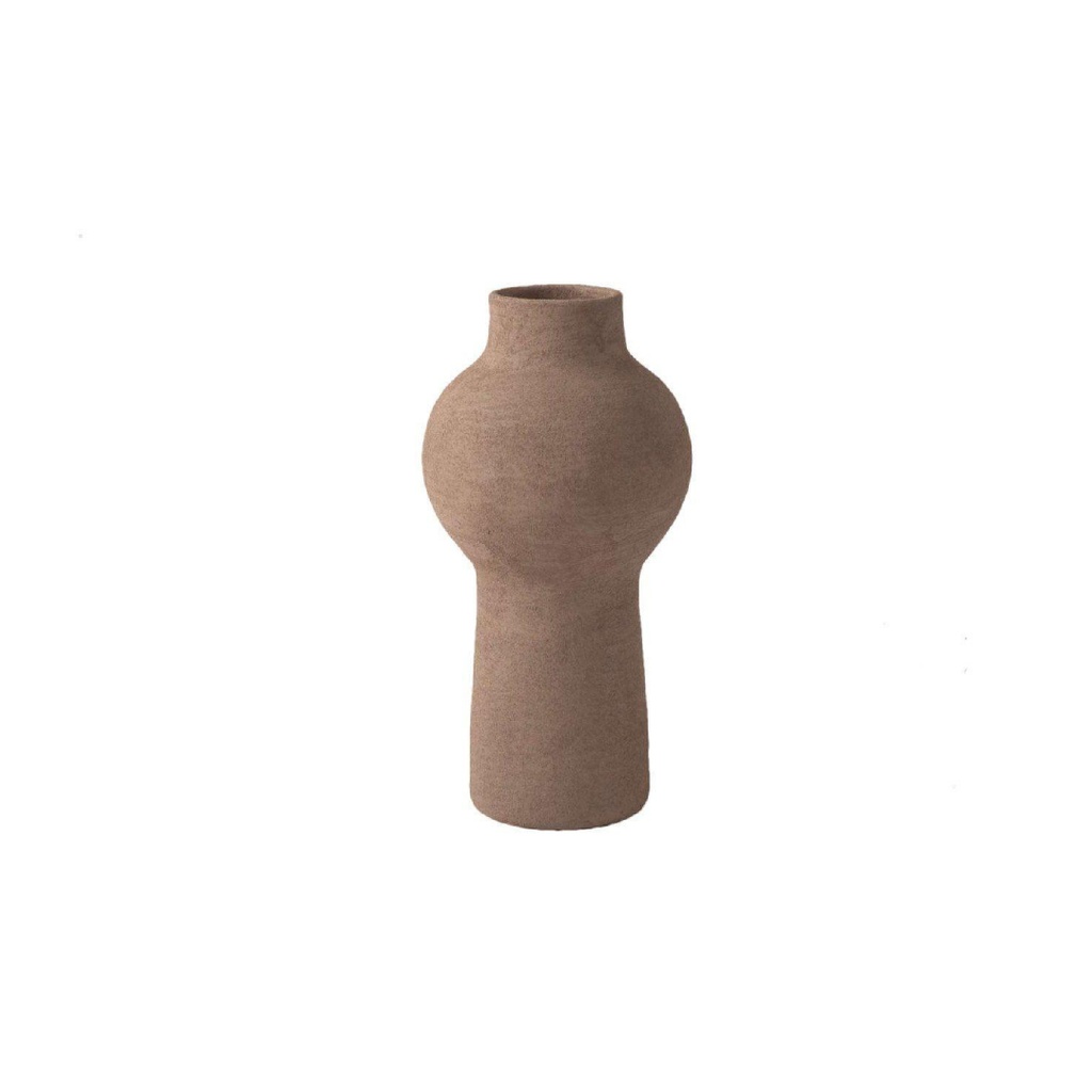 Vase en terre cuite forme quille coloris taupe