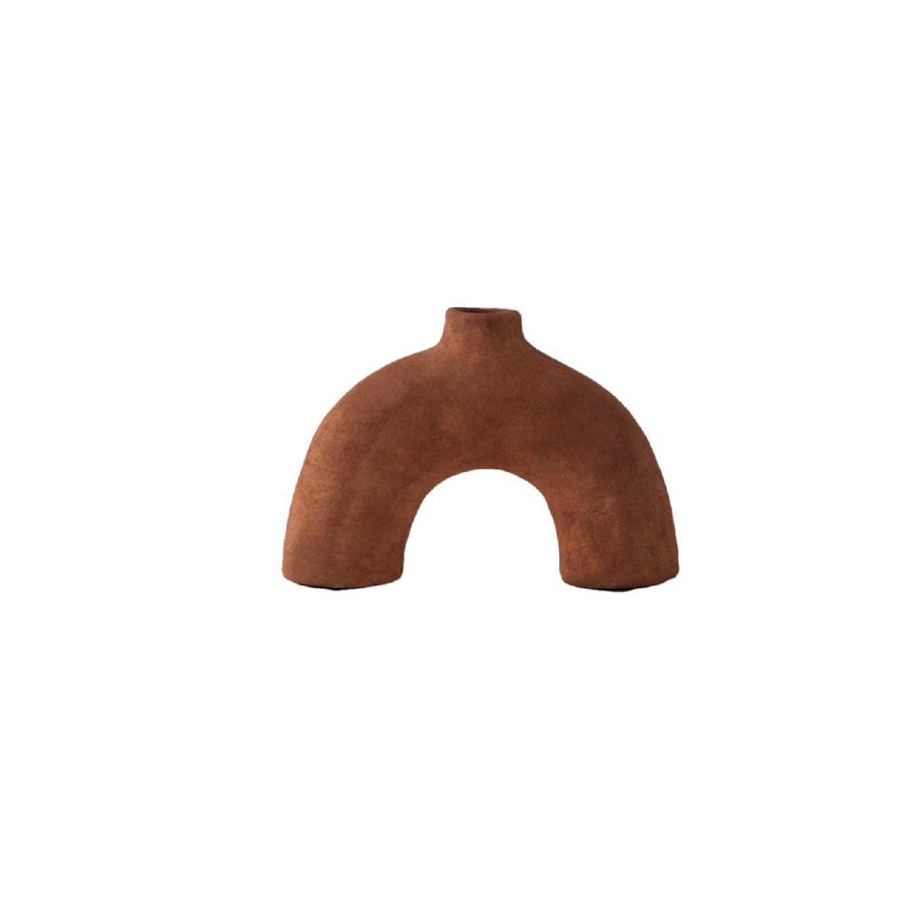 Vase en terre cuite ocre forme arche