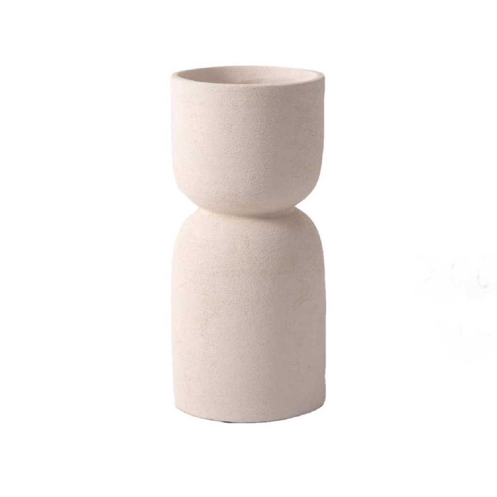 Vase en terre cuite coloris ivoire