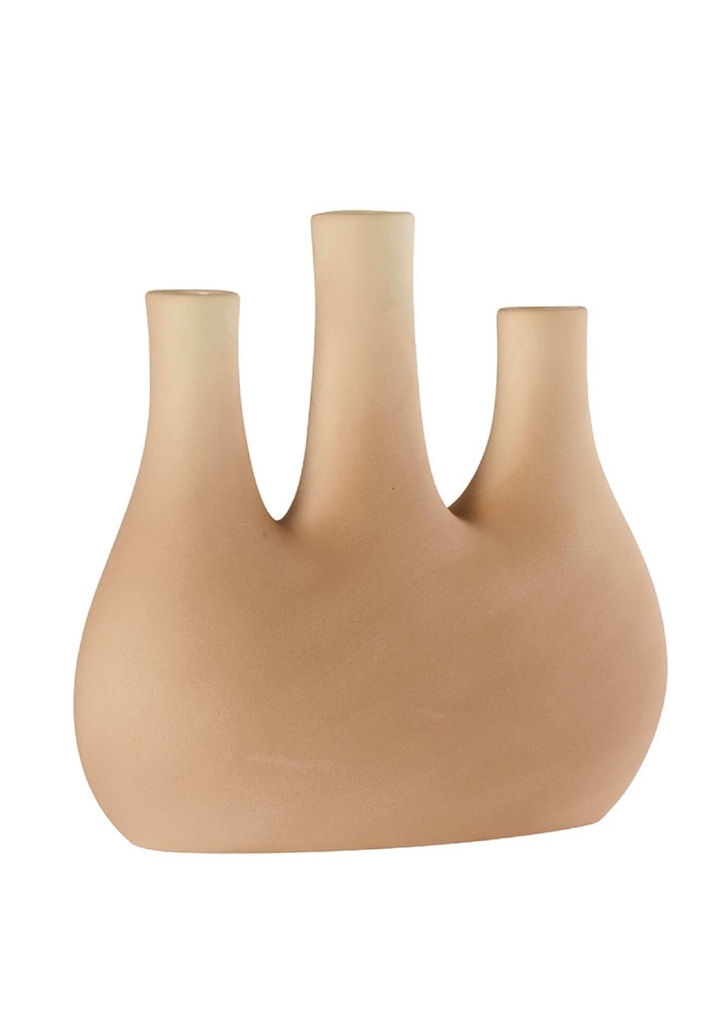 Set de 3 vase en grès couleur argile