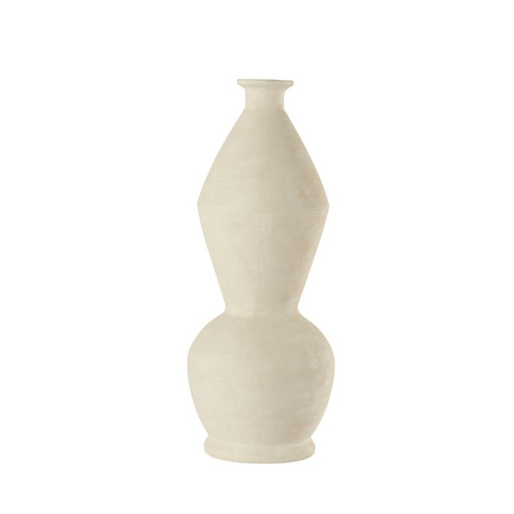 Vase en terre cuite coloris ivoire