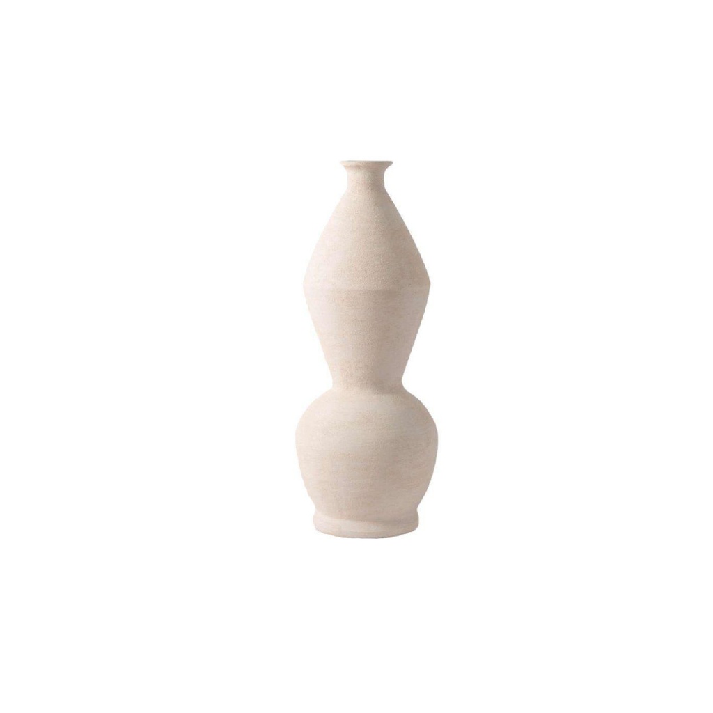 Vase en terre cuite coloris ivoire