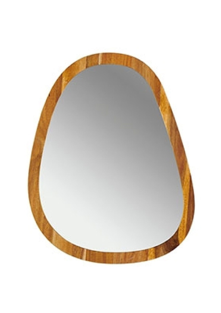 Miroir murale bord acacia forme irrégulière acacia et verre