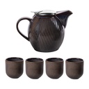 Coffret théière 0,9l+4 gobelets Mao noir