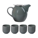 Coffret théière 0,9l+4 gobelets Mao gris