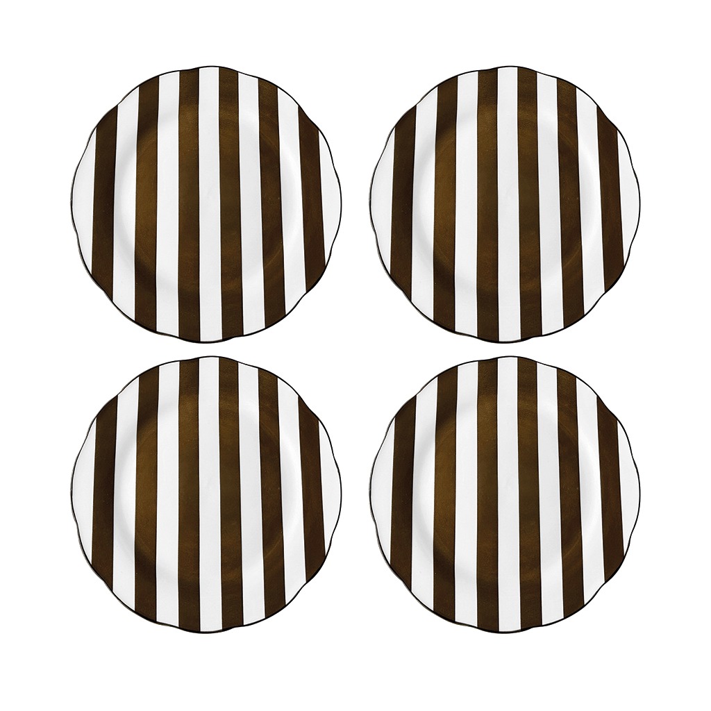 Set de 4 assiette plate trattoria marron