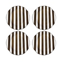 Set de 4 assiette plate trattoria marron