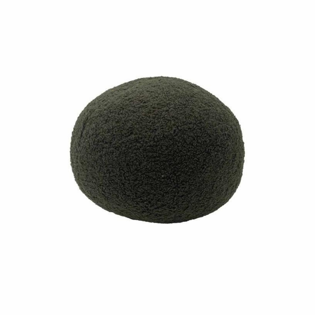 Coussin déco rond Teddy Ophélia Kaki