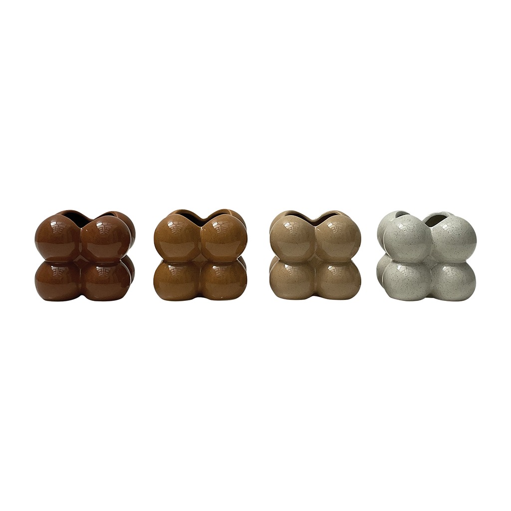 Déco en pot céramique avec un effet boules assortie Molly