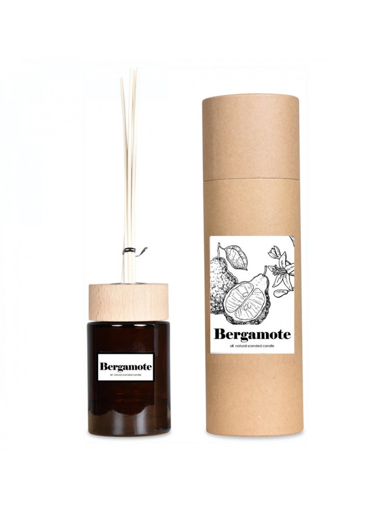 Diffuseur en verre senteur bergamote Intemporels (avec sticks)