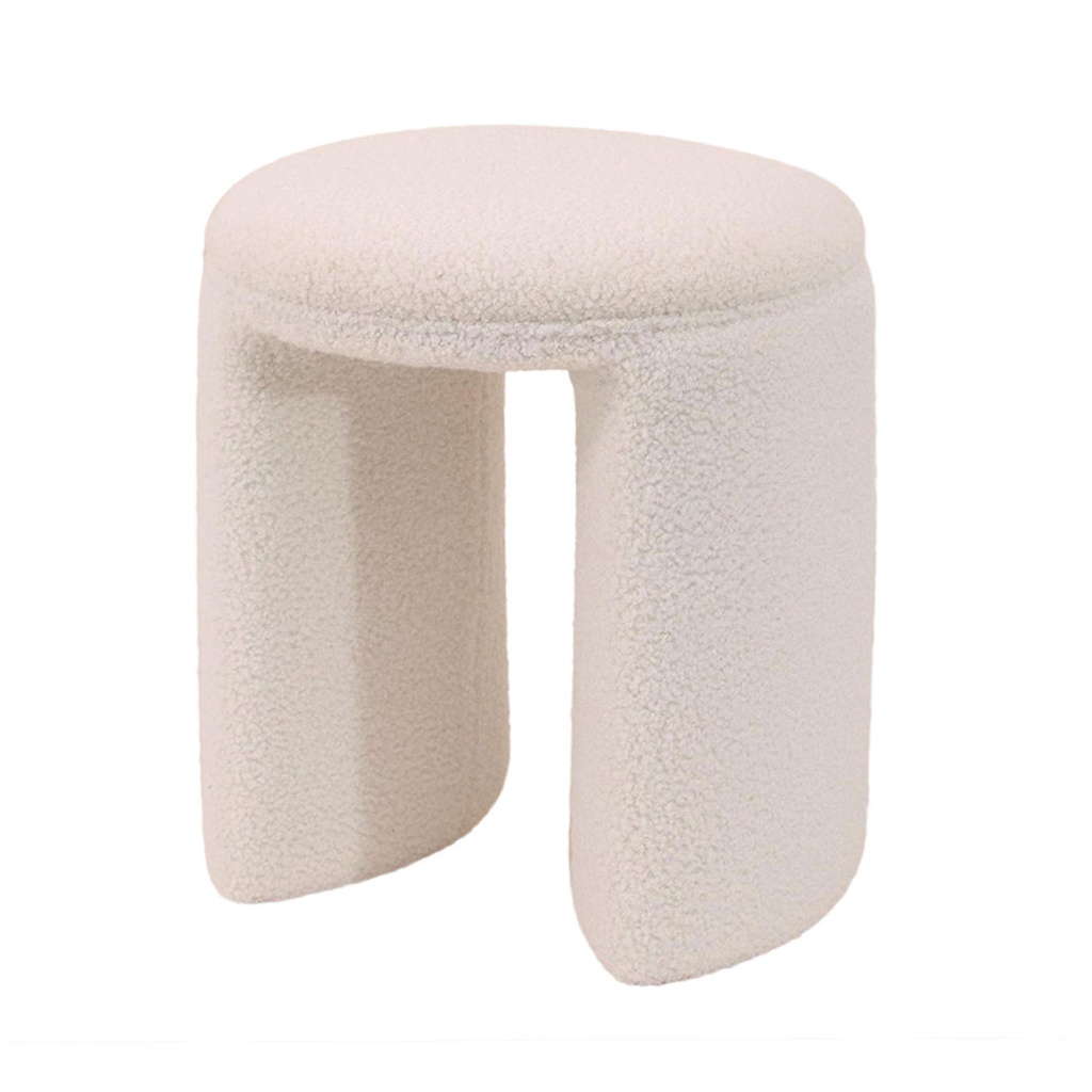Tabouret en tissu naturel Vincent teddy