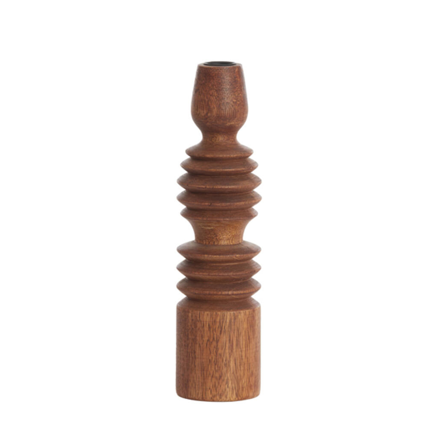 Bougeoir Afife en bois de manguier roux PM