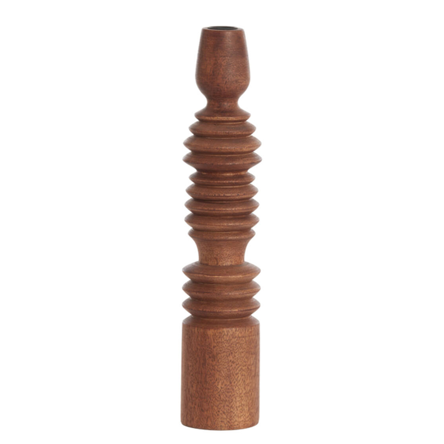 Bougeoir Afife en bois de manguier roux GM
