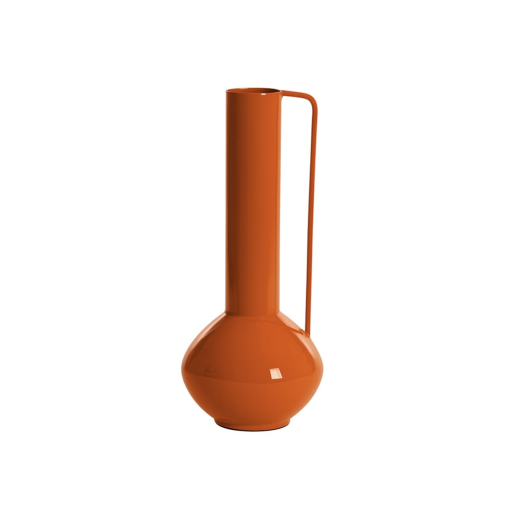 Vase Panzano en métal orange brillant GM