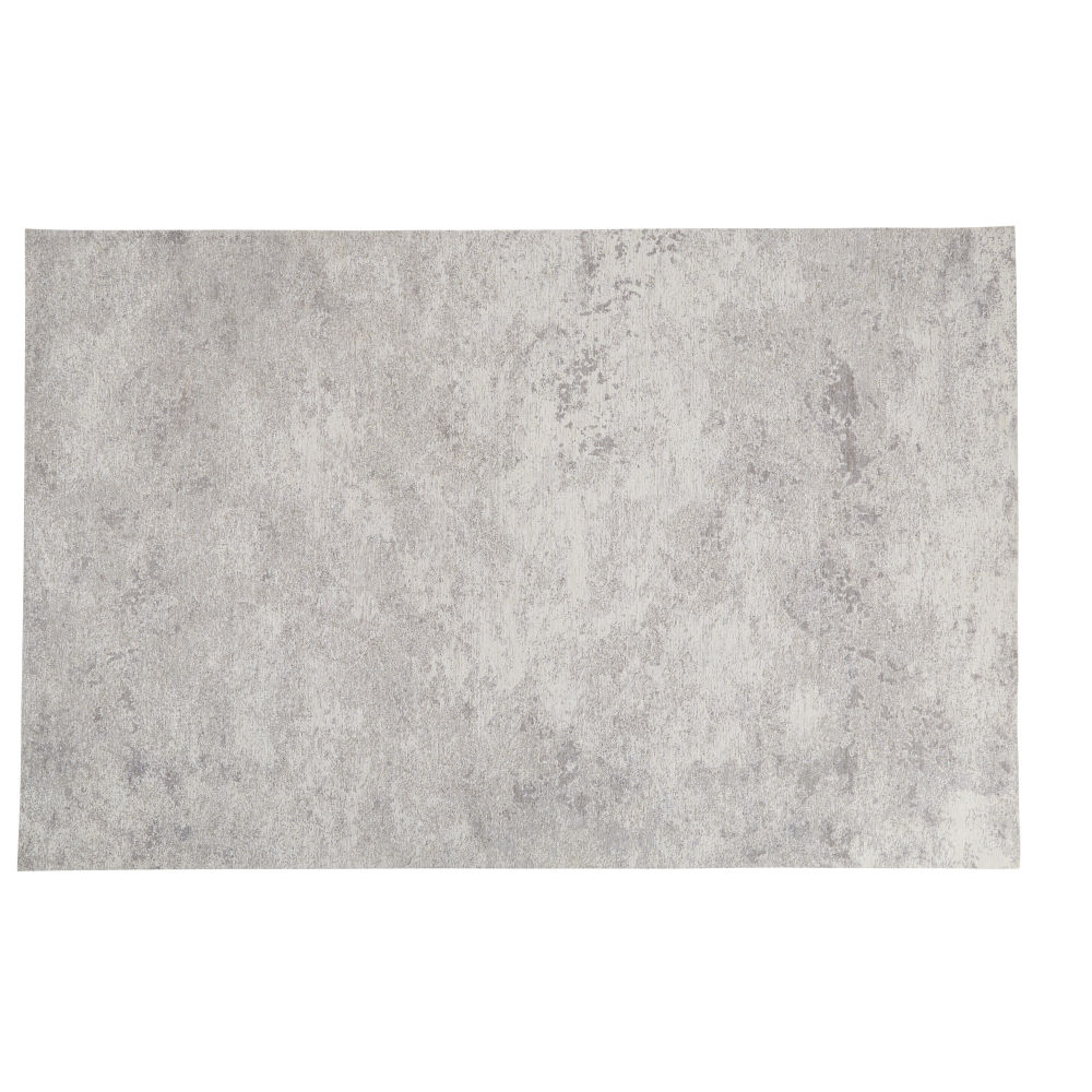 Tapis en jacquard tissé gris clair Pauline