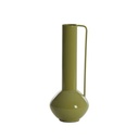Vase Panzano en métal vert olive brillant GM