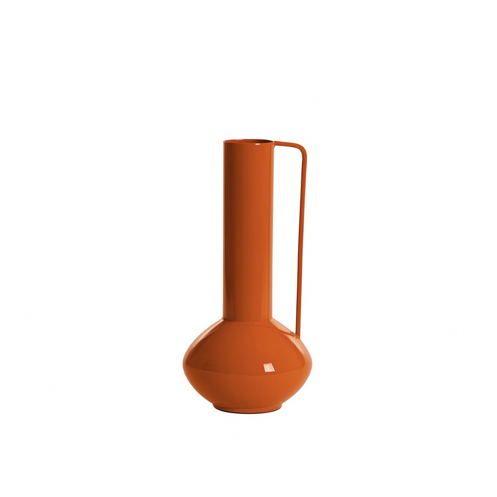 Vase Panzano en métal orange brillant PM
