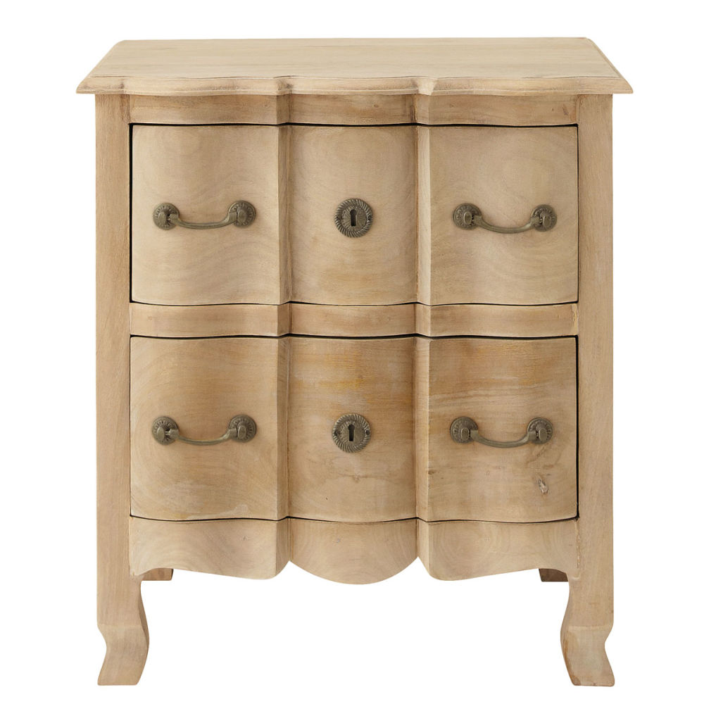 Table de chevet Colette avec tiroirs en manguier et acacia