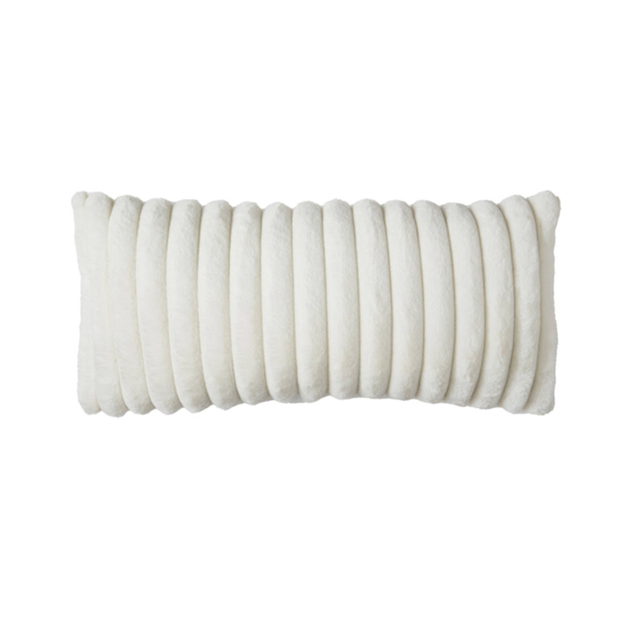 Coussin 60x30 cm Vajen velours crème