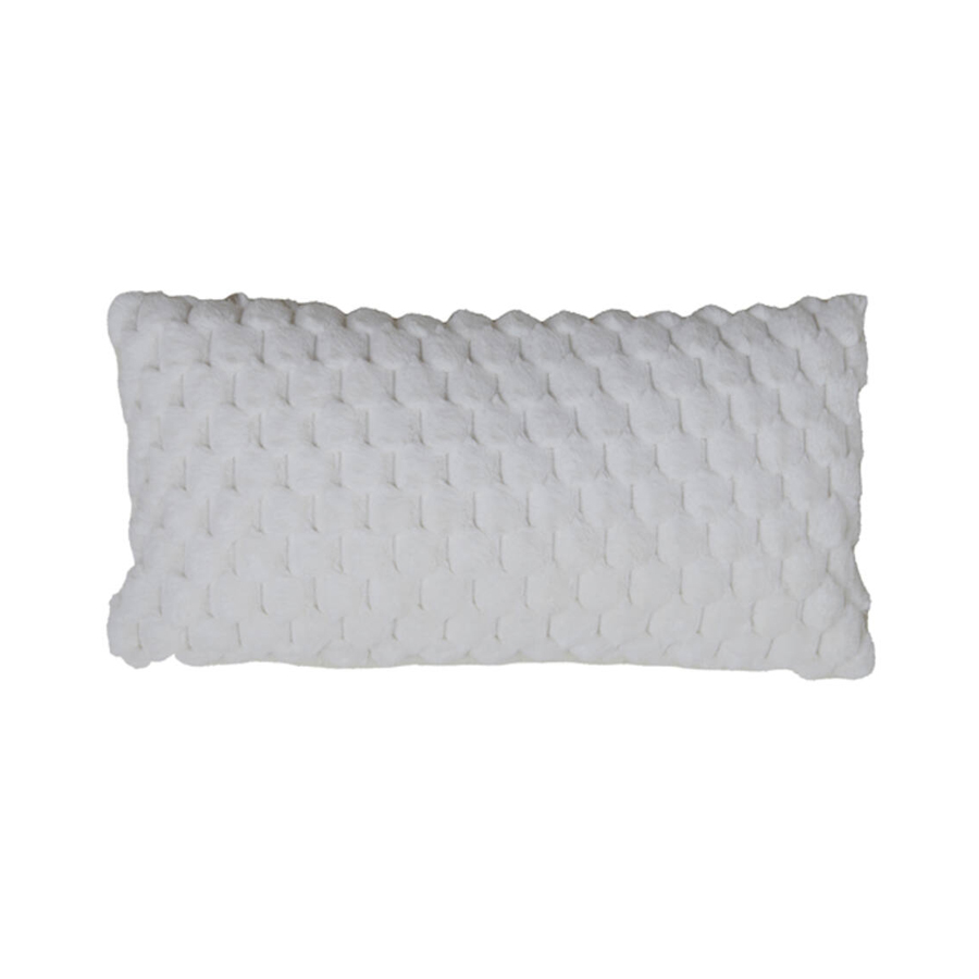 Coussin 60x30 cm VIENNE en velours crème