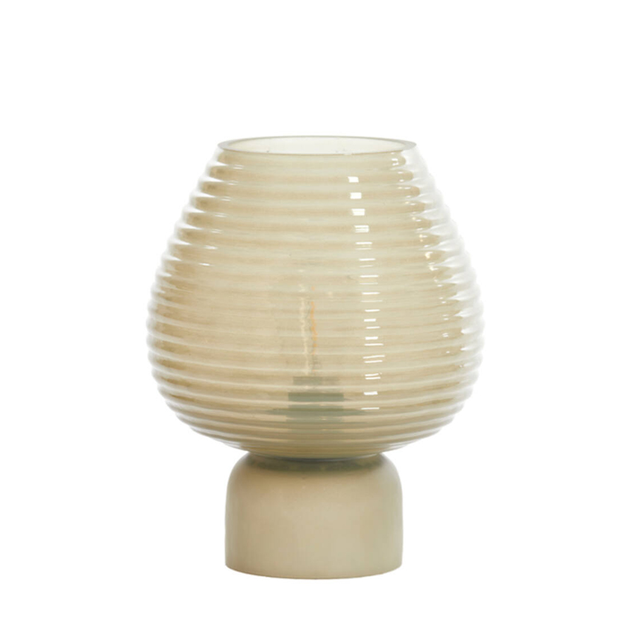 Lampe à poser LED Alenna en verre vert gris