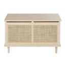 Coffre de rangement Solstice en rotin cannage beige