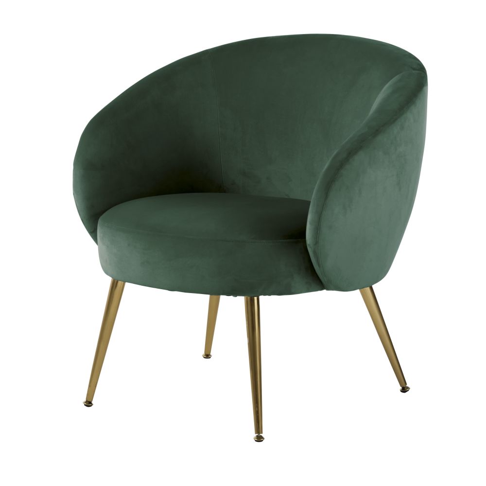Fauteuil Bizou en velours vert forêt