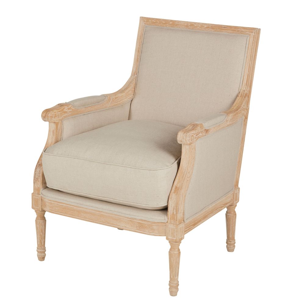 Fauteuil Casanova en lin élégance naturelle