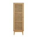 Cabinet de rangement Suzelle 1 porte et rotin tressé