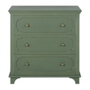 Commode Selena 3 tiroirs en bois, coloris vert kaki