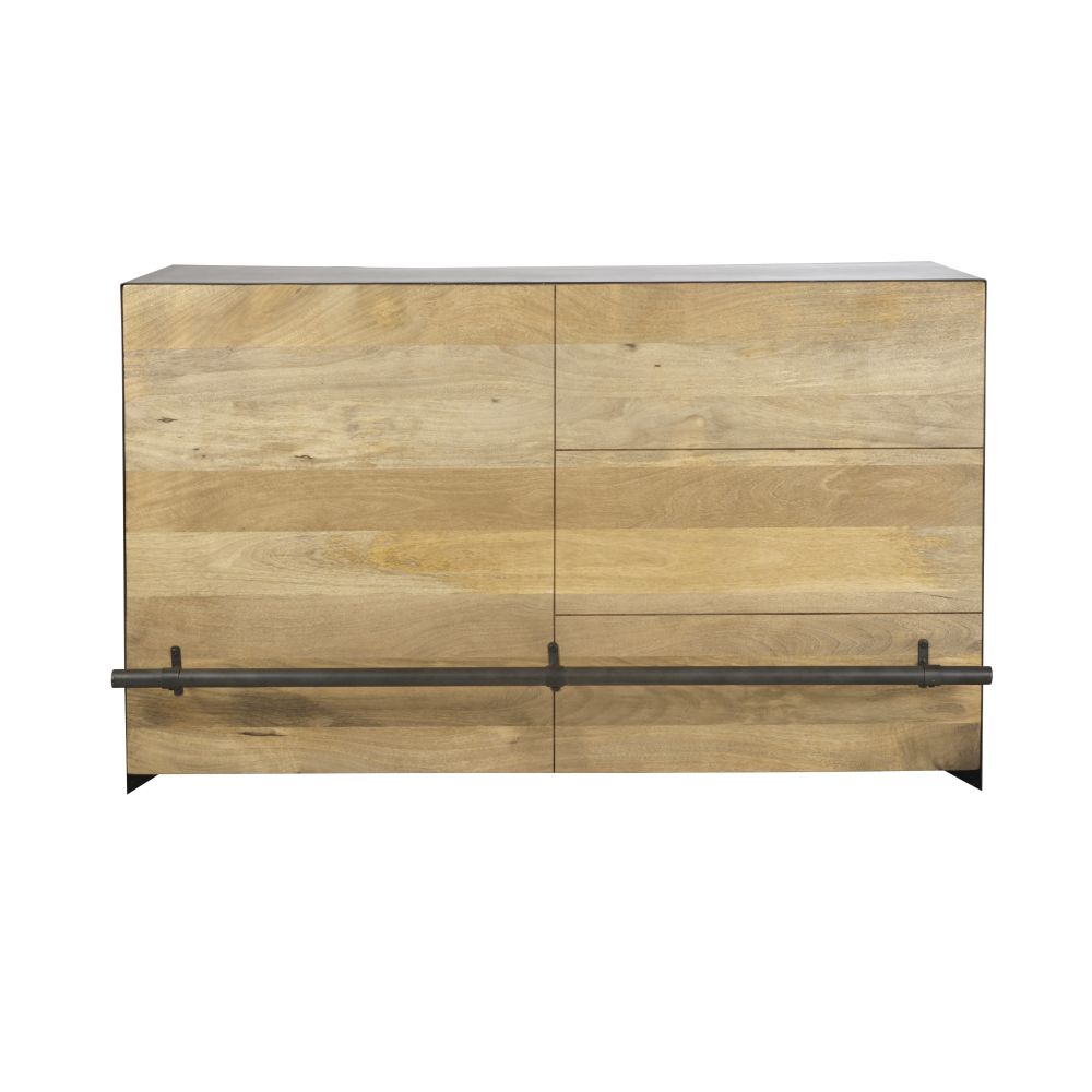 Meuble de bar professionnel Cincinnati Business bicolore en bois et métal