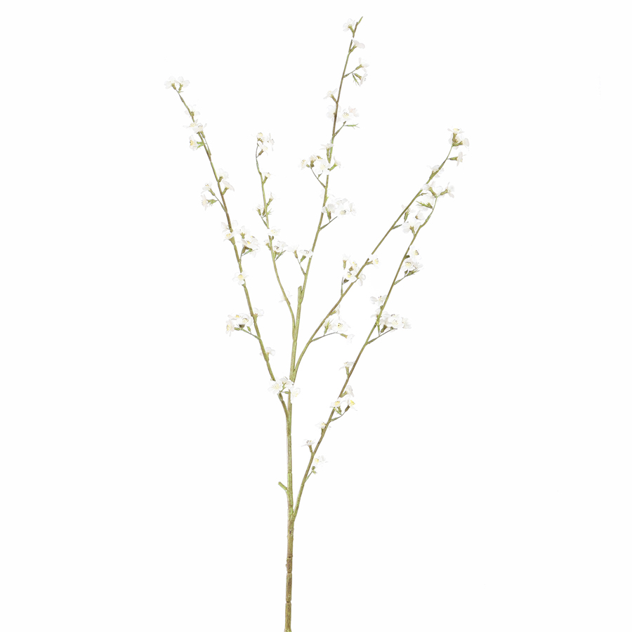 Tige fleur artificielle peach blossom crème