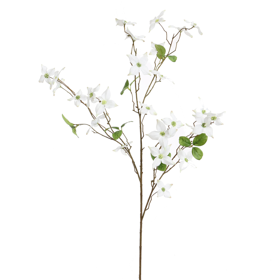 Tige fleur artificielle cornouiller crème