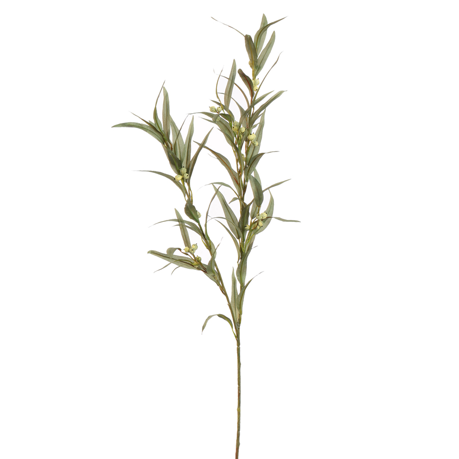 Tige fleur artificielle eucalytus vert