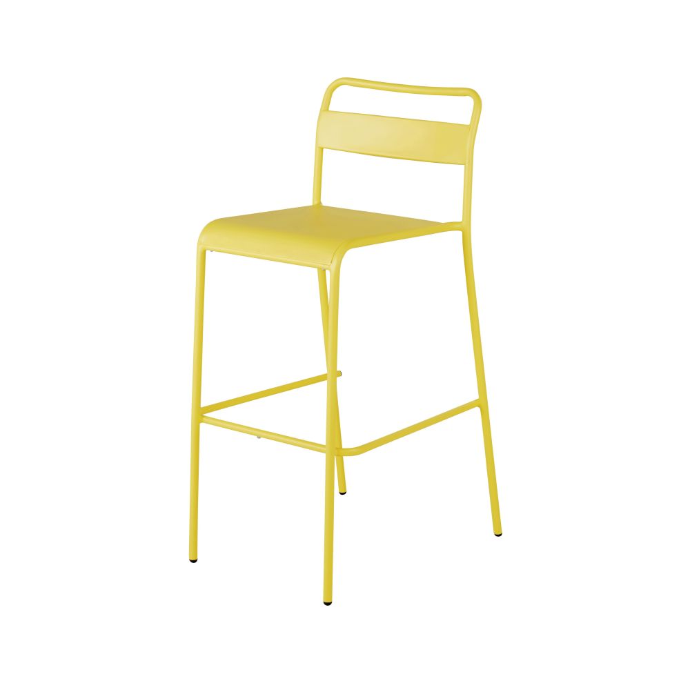 Chaise de bar professionnelle Belleville business en métal jaune