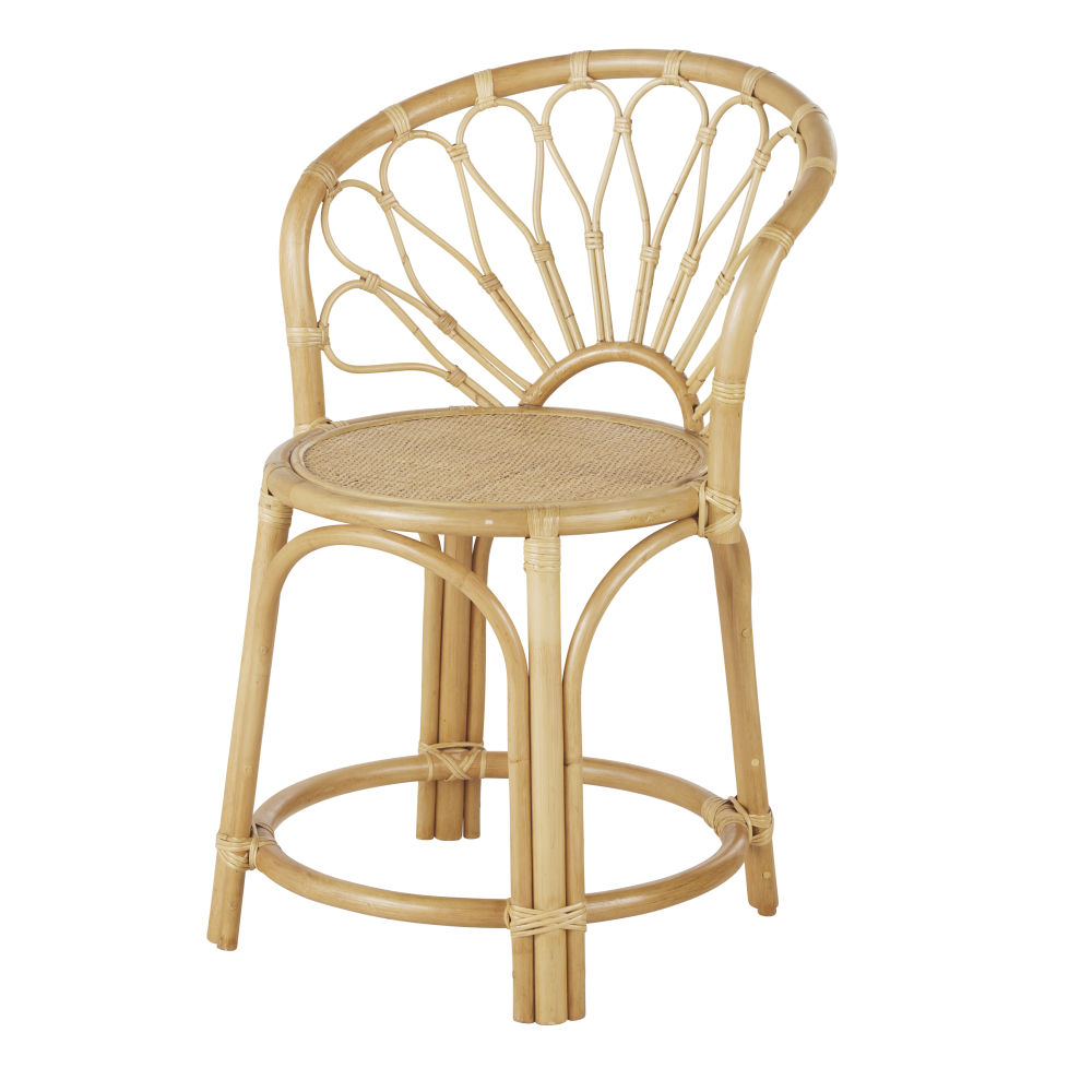 Chaise en rotin beige style naturel Meloa