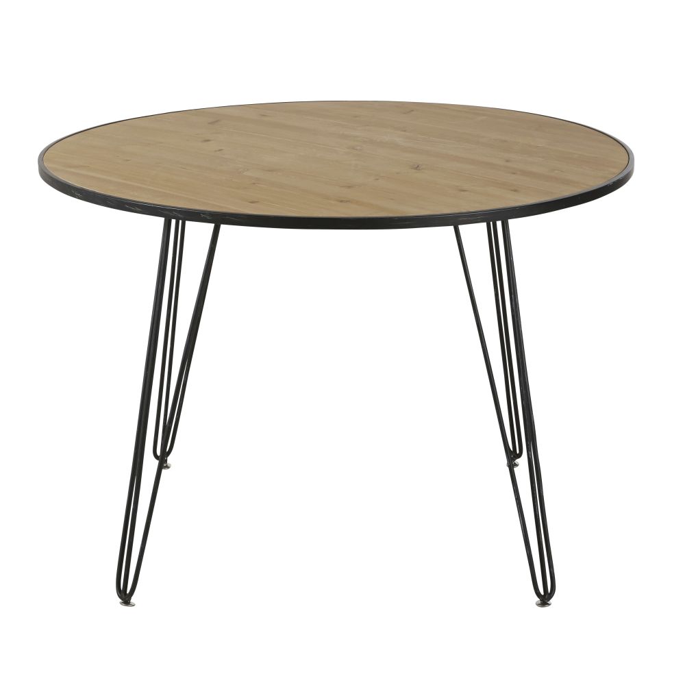 Table à manger ronde Laker 4/5 personnes beige et noire