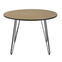 Table à manger ronde Laker 4/5 personnes beige et noire