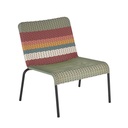 Fauteuil de jardin en résine recyclée tressée et acier noir Sao Antao