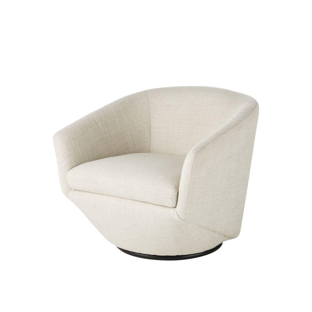 Fauteuil pivotant Future blanc chiné et pin