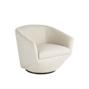 Fauteuil pivotant Future blanc chiné et pin