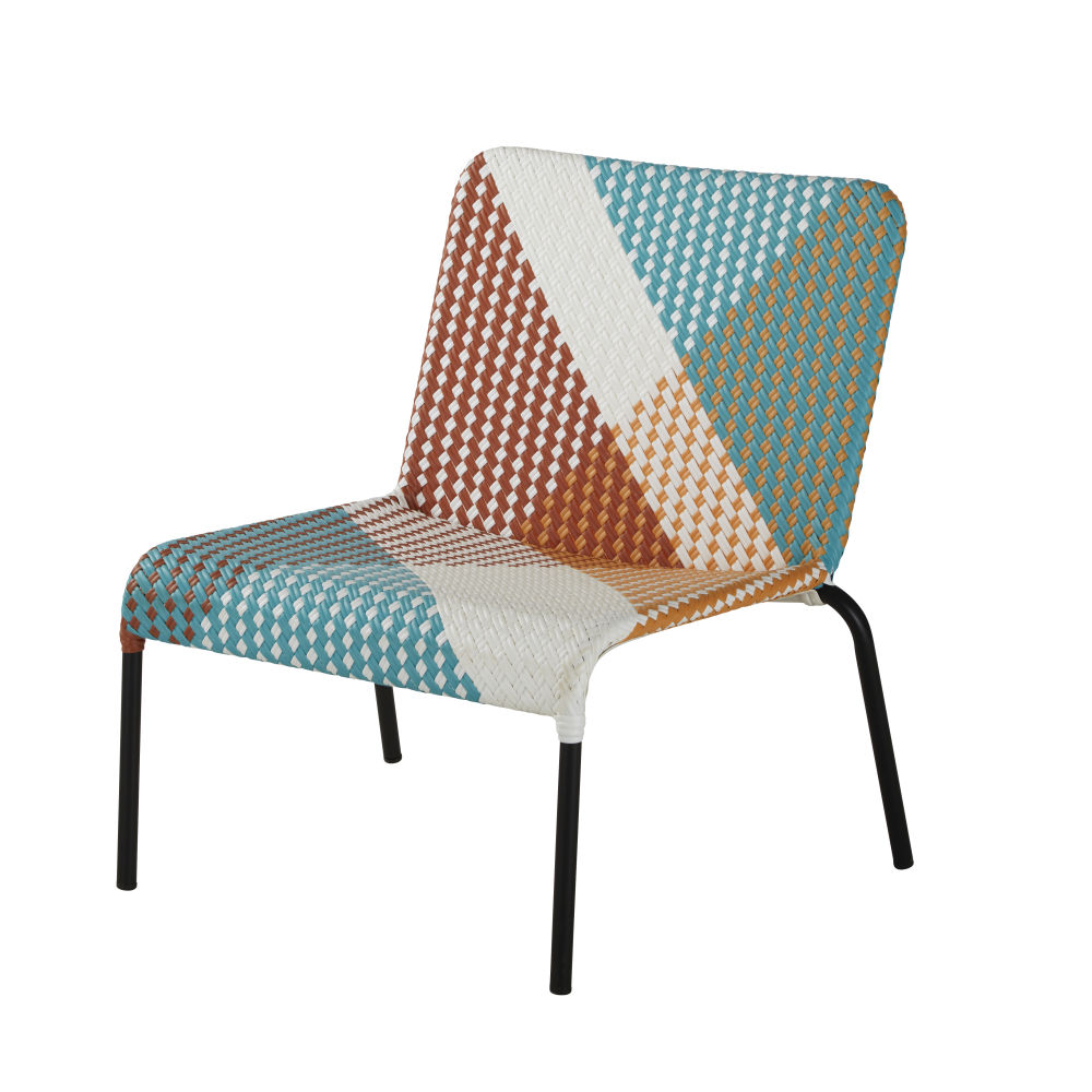 Fauteuil de jardin Sao Antao en résine multicolore et métal noir