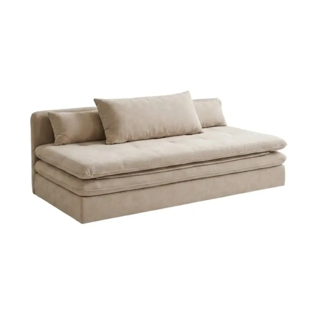 Canapé convertible Clio 2/3 places en tissu recyclé beige