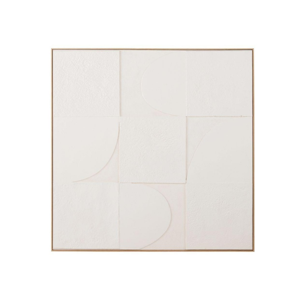 Tableau abstrait Basile blanche peint à la main