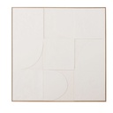 Tableau abstrait Basile blanche peint à la main